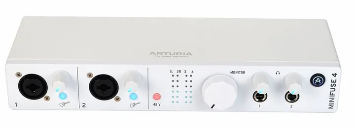 Arturia MiniFuse 4 White, tulot etupuolella, kuva 2