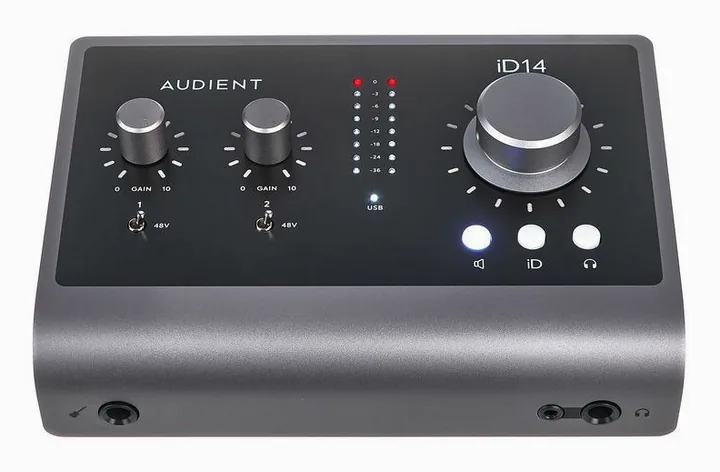 Audient iD14 MKII, laitteen yläpinta, kuva 2