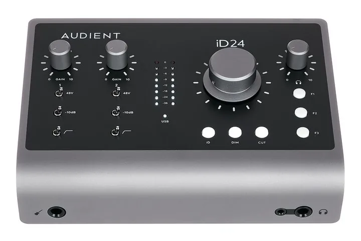 Audient iD24, laitteen yläpinta, kuva 2