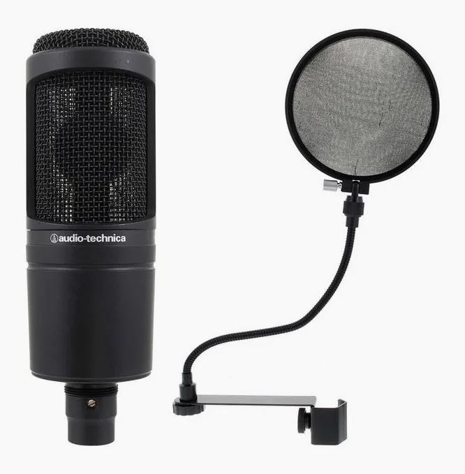Audio-Technica AT2020 Popkiller Set läheltä edestä
