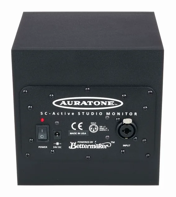 Auratone 5C Active Sound Cube Single Bk, takapaneeli liitäntöineen, kuva 4