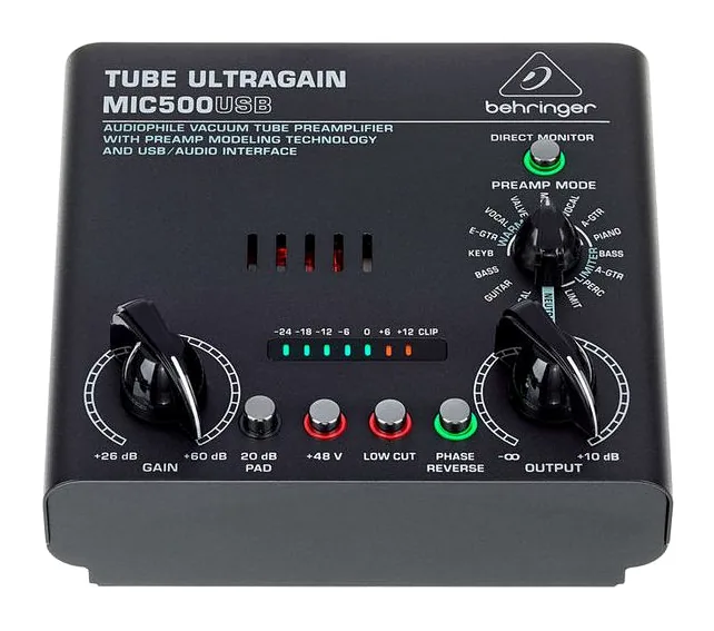 Behringer MIC500USB Tube Ultragain, kotelo sivusta kuvattuna, kuva 2