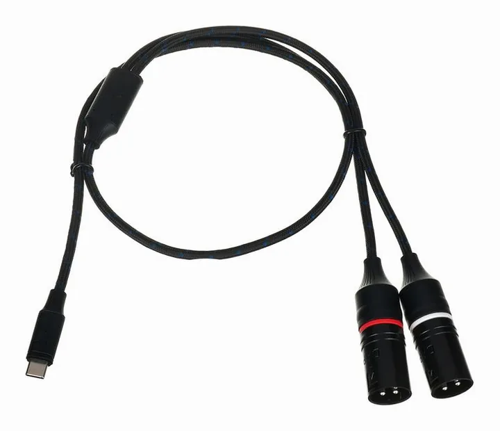 DAP-Audio FL115 USB-C to 2x XLR/M 0.75m edestä neutraalia taustaa vasten