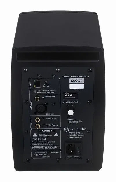 EVE Audio EXO 24, takapaneelin säätimet, kuva 4