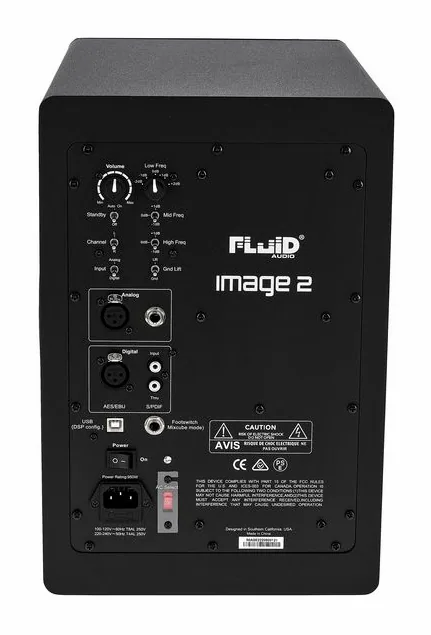 Fluid Audio Image 2, takapaneelin säätimet, kuva 4