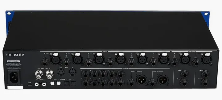 Focusrite ISA C8X, laitteen yläpinta, kuva 4