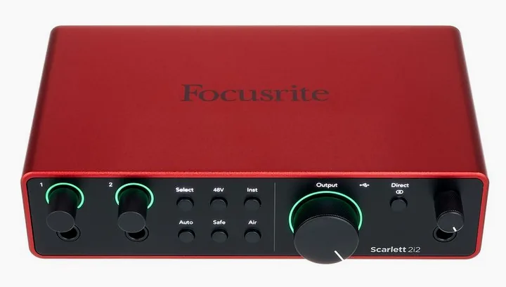 Focusrite Scarlett 2i2 Studio 4th Gen., tasomittarit ja merkkivalot, kuva 3