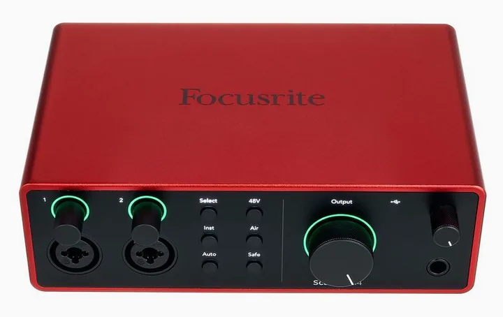 Focusrite Scarlett 4i4 4th Generation, liitännät takana, kuva 2