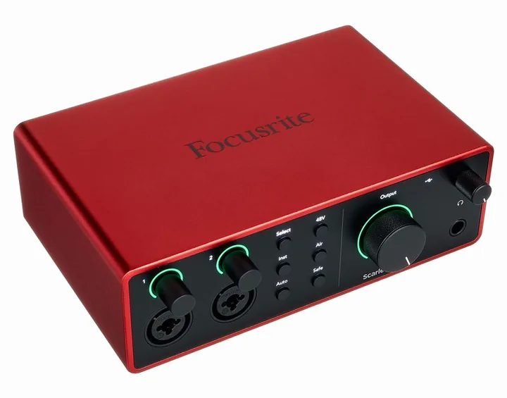 Focusrite Scarlett 4i4 4th Generation, laitteen yläpinta, kuva 3