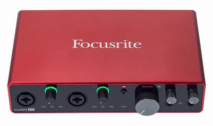 Focusrite Scarlett 8i6 3rd Gen, kotelo sivusta kuvattuna, kuva 2