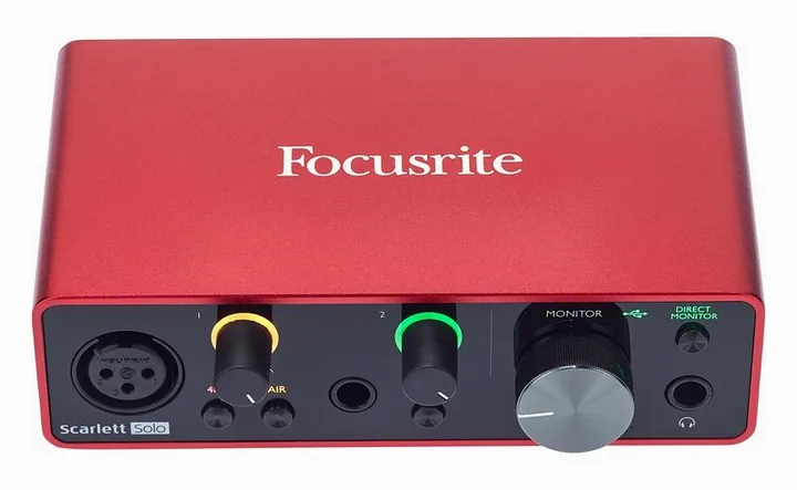Focusrite Scarlett Solo 3rd Gen, tulot etupuolella, kuva 2
