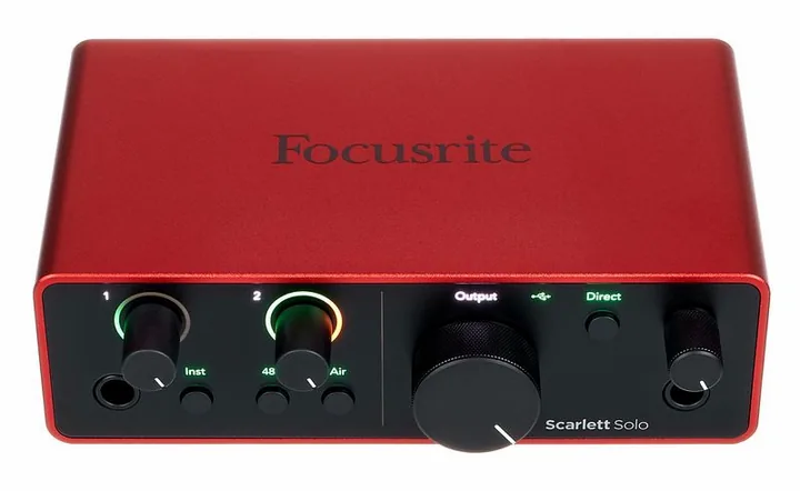 Focusrite Scarlett Solo 4th Gen, laitteen yläpinta, kuva 2