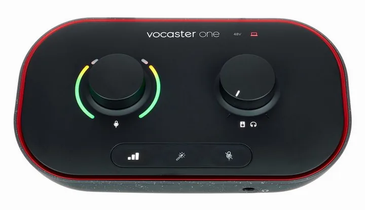 Focusrite Vocaster One, liitännät takana, kuva 2