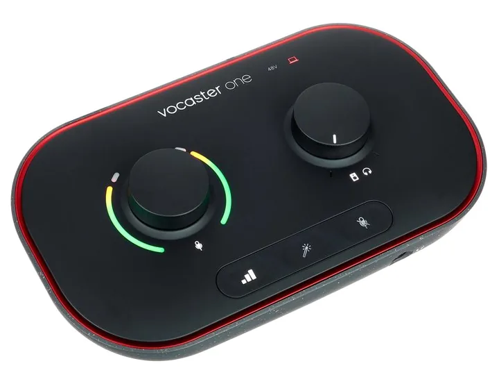 Focusrite Vocaster One, tasomittarit ja merkkivalot, kuva 3