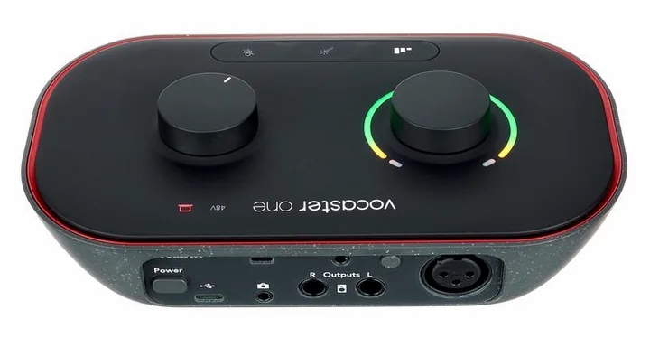 Focusrite Vocaster One, tasomittarit ja merkkivalot, kuva 4