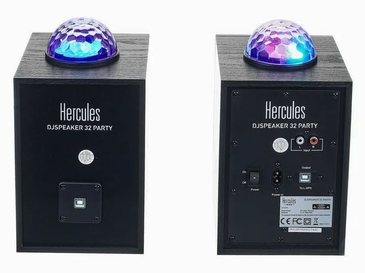 Hercules DJ Speaker 32 Party, takapaneelin säätimet, kuva 4