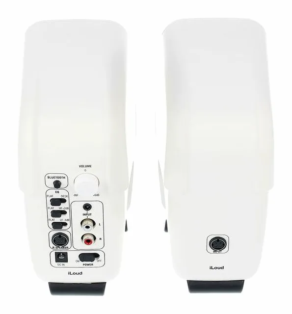IK Multimedia iLoud Micro Mon. White Edition, etupaneeli bassoelementteineen, kuva 4