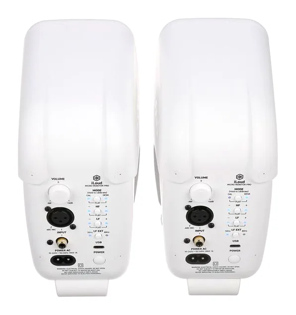 IK Multimedia iLoud Micro Monitor Pro White, etupaneeli bassoelementteineen, kuva 4