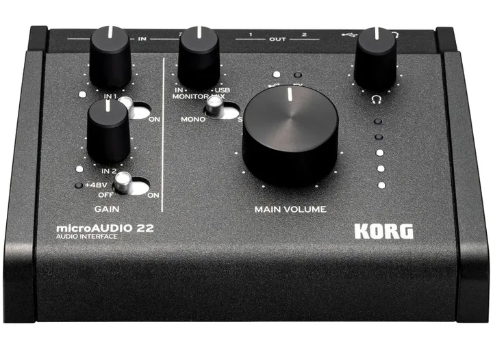 Korg microAUDIO 22, tasomittarit ja merkkivalot, kuva 2