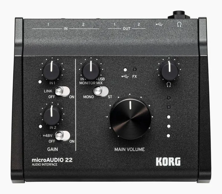Korg microAUDIO 22, kotelo sivusta kuvattuna, kuva 3