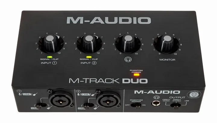 M-Audio M-Track DUO, tasomittarit ja merkkivalot, kuva 2