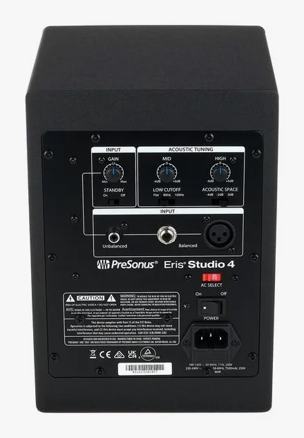 Presonus Eris Studio 4, takapaneeli liitäntöineen, kuva 4