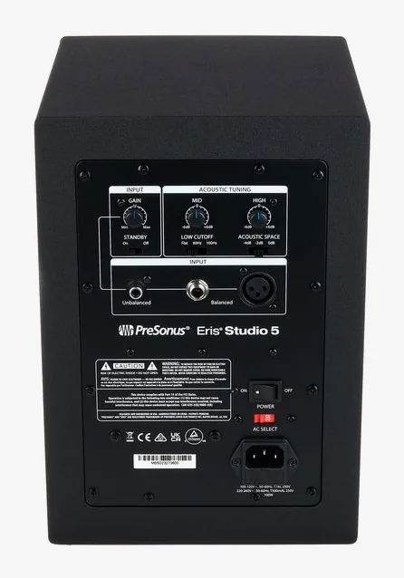 Presonus Eris Studio 5, takapaneelin säätimet, kuva 4