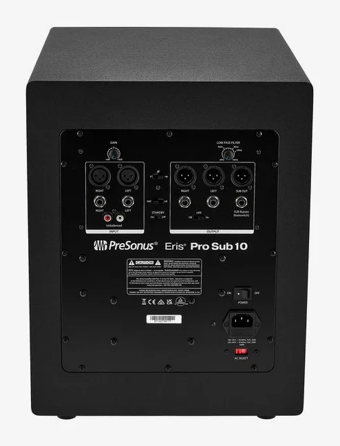 Presonus Eris Pro Sub 10, takapaneeli liitäntöineen, kuva 4