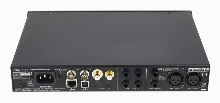 Prism Sound Lyra 2, liitännät takana, kuva 4