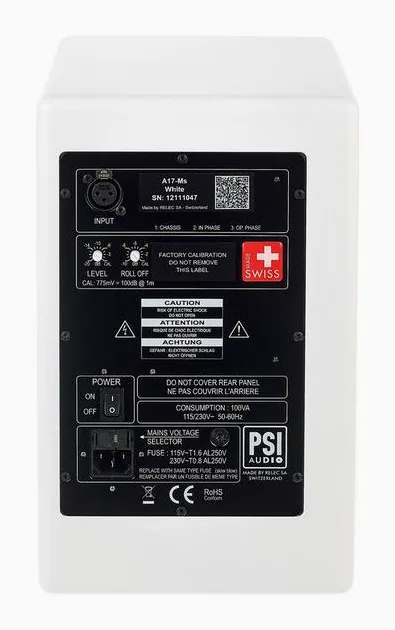 PSI Audio A17-M Pure White, etupaneeli bassoelementteineen, kuva 4