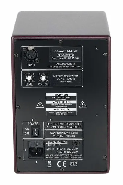 PSI Audio A14-M Studio Red, kotelo sivusta kuvattuna, kuva 4
