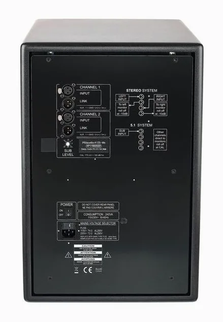 PSI Audio Sub A125-M Studio Black, logo ja pinta, kuva 4