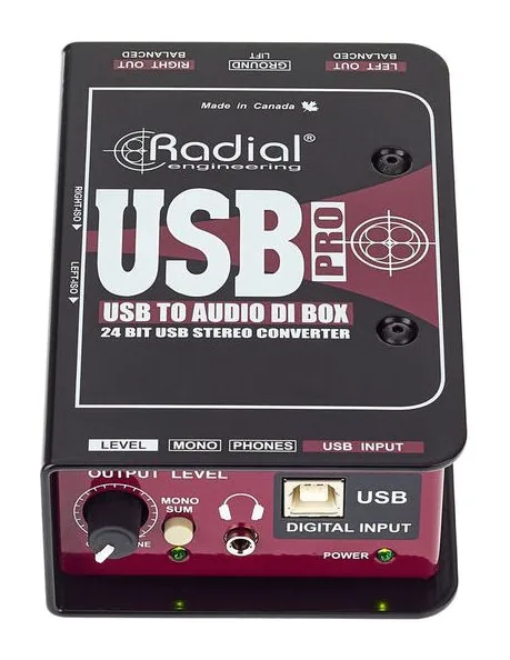 Radial Engineering USB-Pro, kotelo sivusta kuvattuna, kuva 2