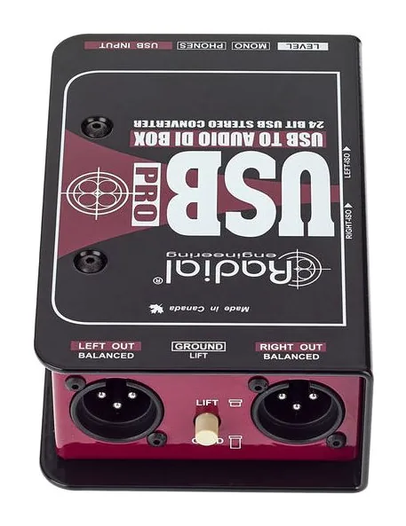 Radial Engineering USB-Pro, laitteen yläpinta, kuva 4
