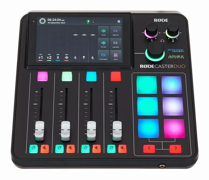 Rode Rodecaster Duo, etupaneeli säätimineen, kuva 2