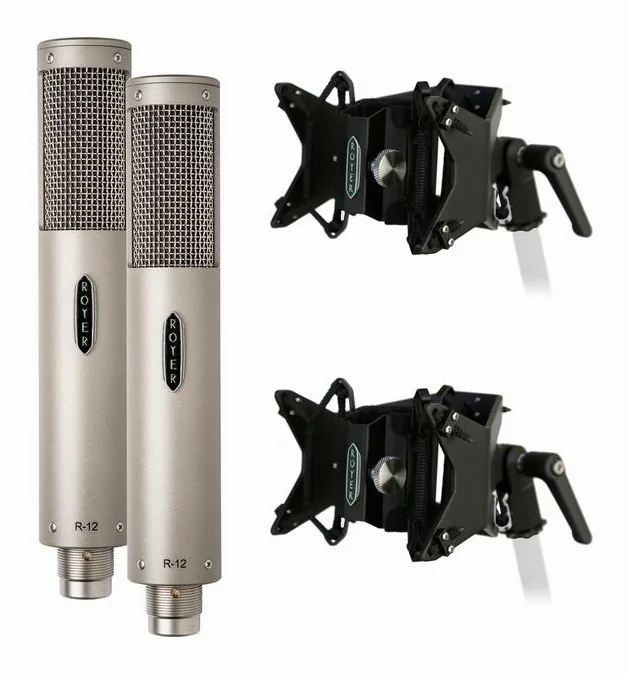 Royer Labs R-12 MP Shockmount Bundle neutraalia taustaa vasten