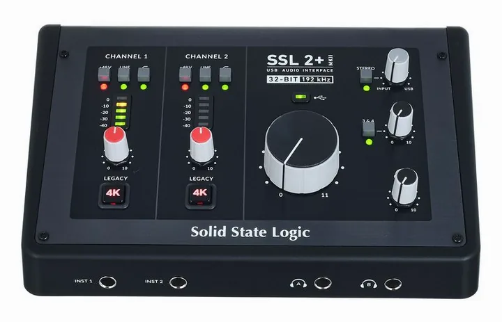 SSL 2+ MKII, tulot etupuolella, kuva 2