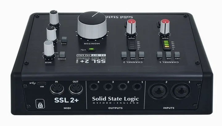 SSL 2+ MKII, laitteen yläpinta, kuva 4