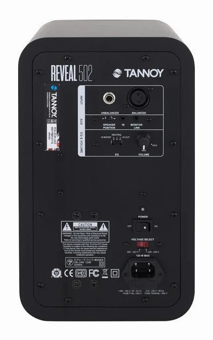 Tannoy Reveal 502, takapaneeli liitäntöineen, kuva 4
