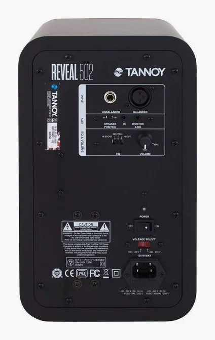 Tannoy Reveal 502 Stand Bundle, takapaneelin säätimet, kuva 4