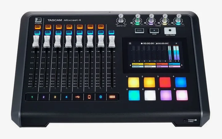 Tascam Mixcast 4, tasomittarit ja merkkivalot, kuva 2