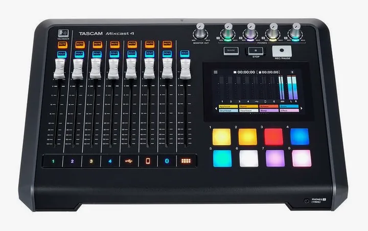 Tascam Mixcast 4 Bag Bundle, tasomittarit ja merkkivalot, kuva 3
