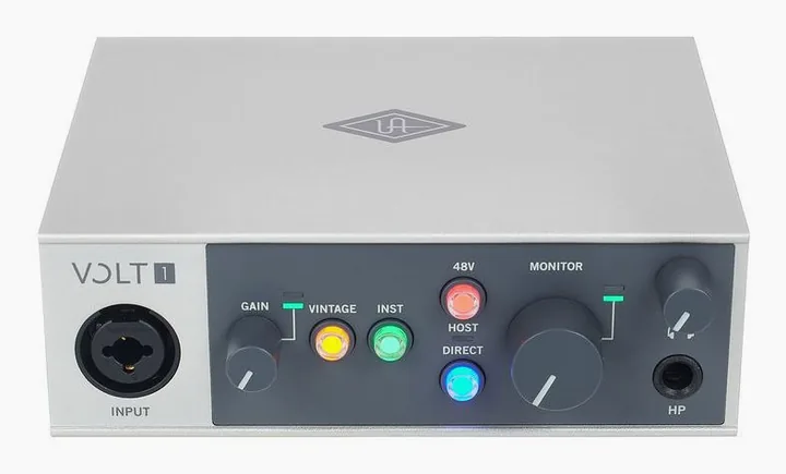 Universal Audio Volt 1 USB Recording Studio, tasomittarit ja merkkivalot, kuva 2