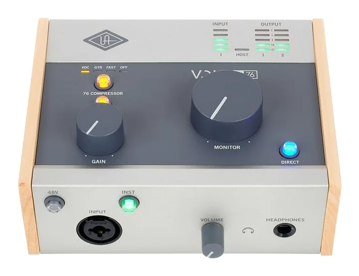 Universal Audio Volt 176 USB Recording Studio, tasomittarit ja merkkivalot, kuva 2