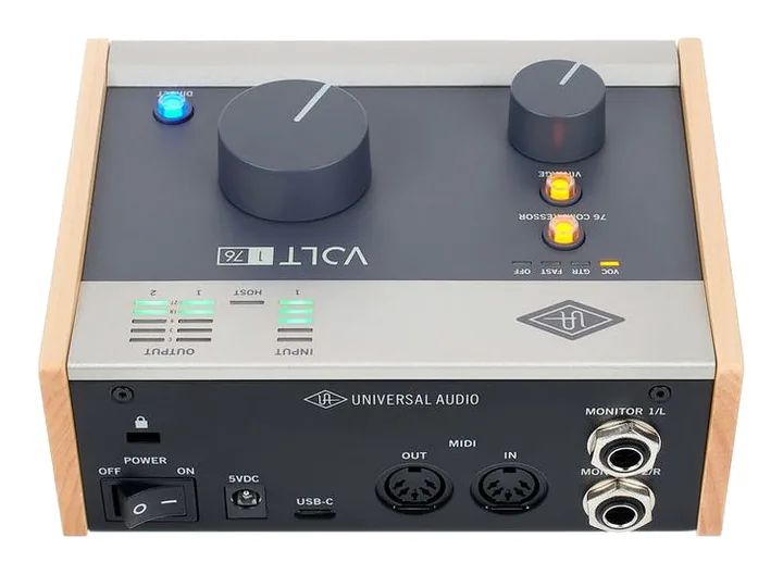 Universal Audio Volt 176 USB Recording Studio, tasomittarit ja merkkivalot, kuva 4