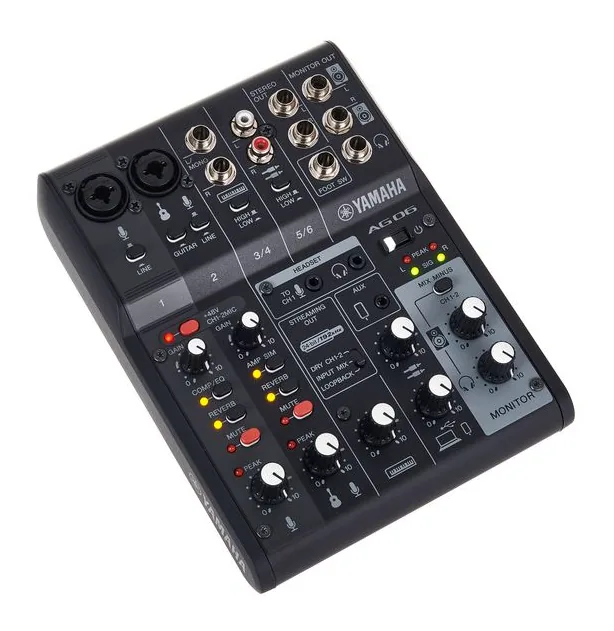 Yamaha AG06 MK2 BK, tasomittarit ja merkkivalot, kuva 3