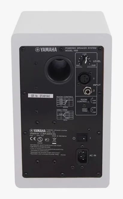 Yamaha HS 5 W Stand Set, takapaneeli liitäntöineen, kuva 4