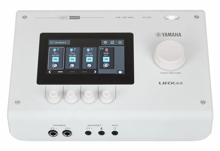 Yamaha URX44 WH, laitteen yläpinta, kuva 2
