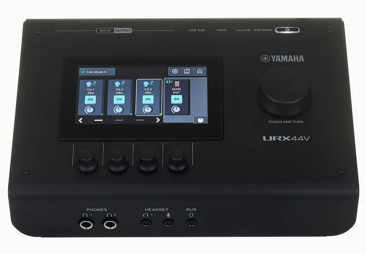 Yamaha URX44V BK, liitännät takana, kuva 2