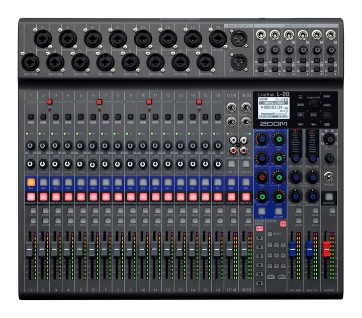 Zoom LiveTrak L-20 Mixercase Bundle, etupaneeli säätimineen, kuva 4